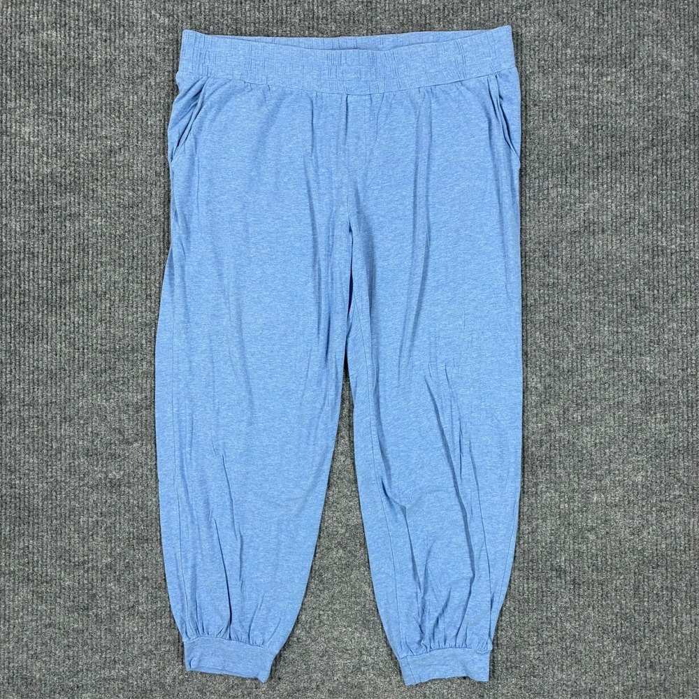 AnyBody Womens XLT Blue Lounge Jogger Pants Pull On Stretch Casual Pockets Soft